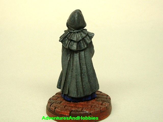 Victorian woman with revolver painted figure for use in role-playing games and table top war games rear view