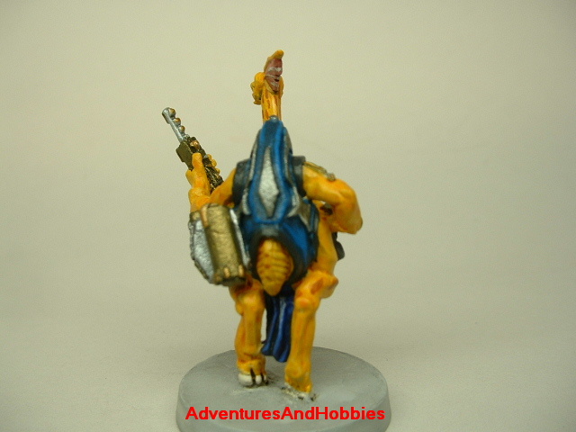Alien tech scientist painted science fiction figure for use in 25 to 28 mm role-playing games and table top war games rear view
