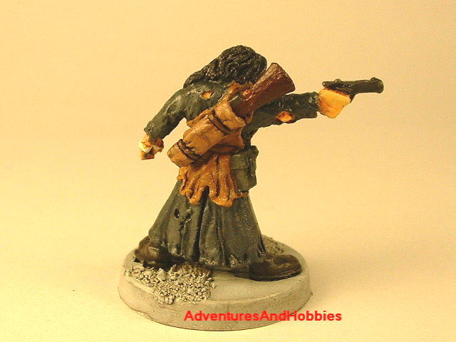 Post apocalypse civilain survivor 1 painted figure for role-playing games and table top war games rear view