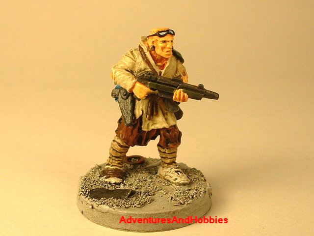 Post apocalypse civilain survivor 4 painted figure for role-playing games and table top war games front view