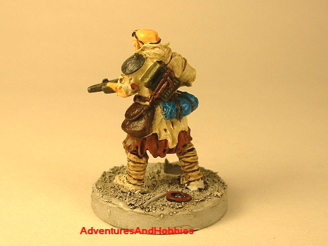 Post apocalypse civilain survivor 4 painted figure for role-playing games and table top war games rear view