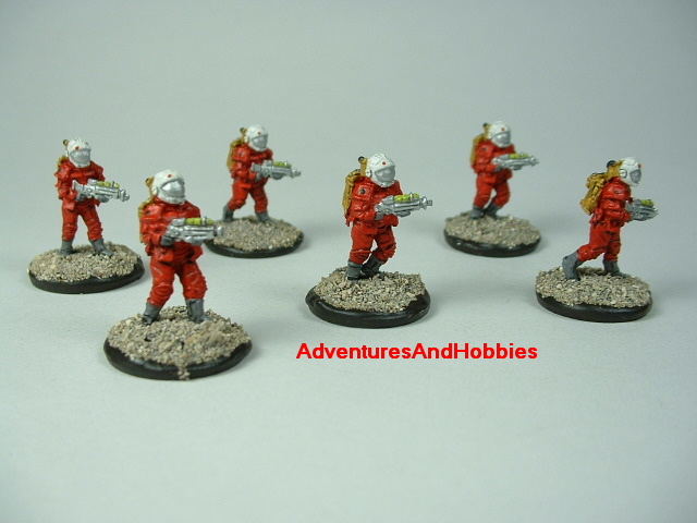 Space marine 6 man squad 15 mm painted figure for science fiction role-playing games and table top war games