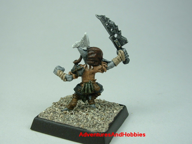 Goblin with sword painted 25 mm figure for fantasy role-playing games and table top war games - rear view
