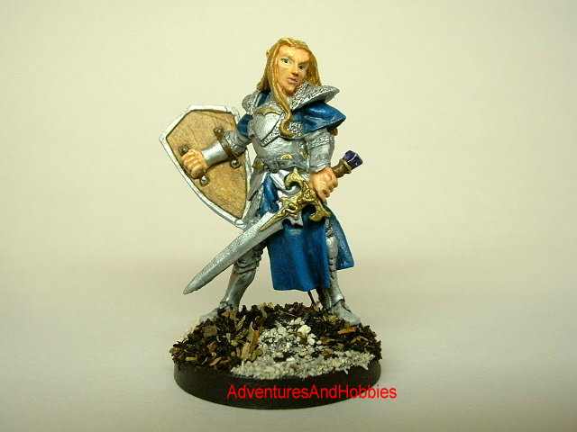 Elven knight with longsword and shield 25 mm fantasy miniature