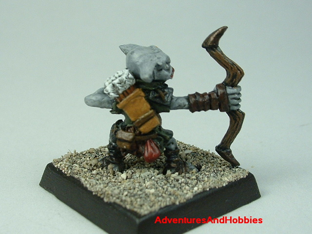 Goblin with bow painted 25 mm figure for fantasy role-playing games and table top war games - rear view