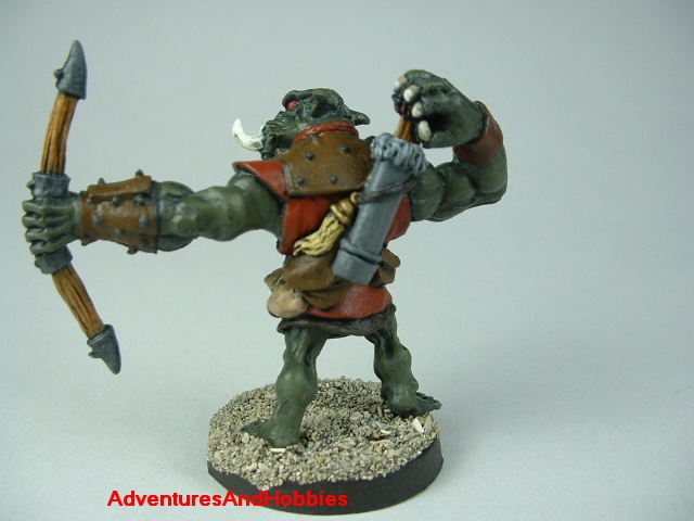 Orc archer painted figure for fantasy role-playing games and table top war games rear view