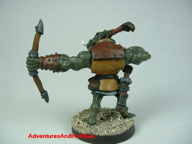 Orc archer 28 mm scale painted figure for fantasy role-playing games and table top war games rear view