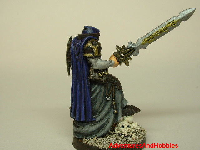 Evil paladin knight 28mm painted fantasy figure for use in role-playing games and table top war games side