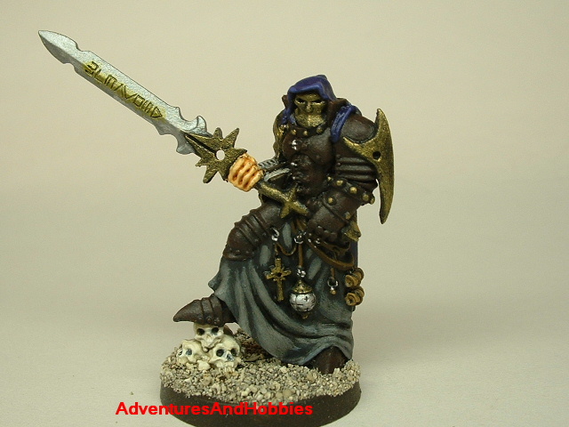 Evil paladin knight 28mm painted fantasy figure for use in role-playing games and table top war games front