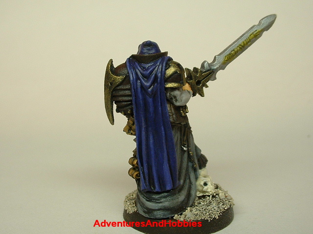 Evil paladin knight 28mm painted fantasy figure for use in role-playing games and table top war games rear