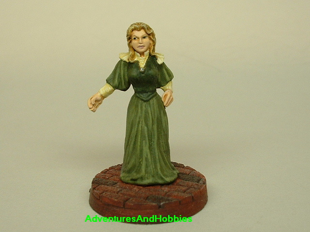 Victorian British Lady painted figure for use in role-playing games and table top war games front