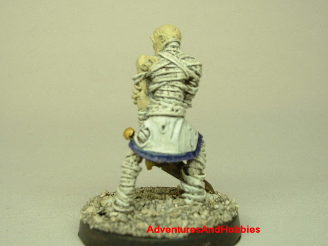 Egyptian mummy with sword painted figure for role-playing games and table top war games rear view
