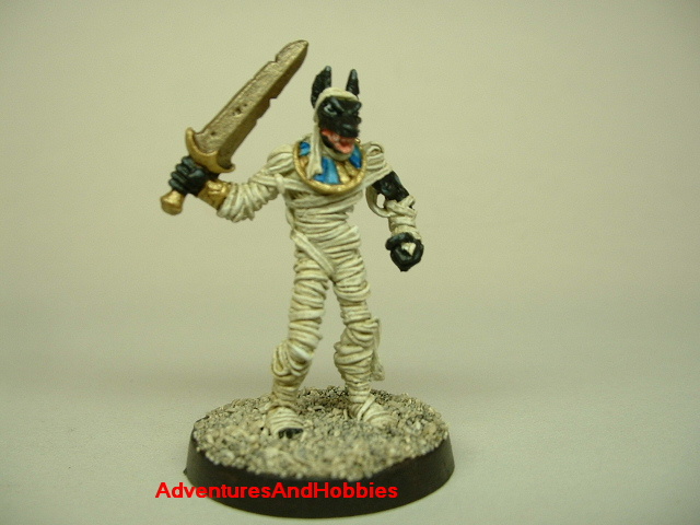 Anubis Egyptian mummy with sword painted figure for role-playing games and table top war games front view