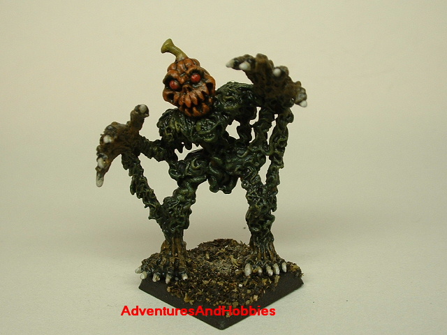 Halloween horror pumpkin patch monster painted figure for role-playing games and table top war games front view