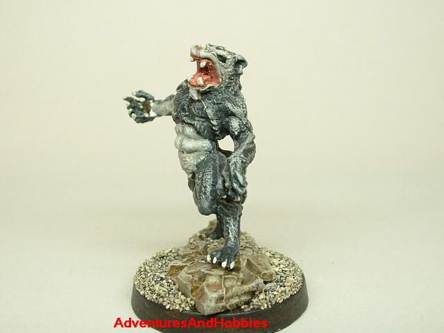 Werewolf monster painted figure for role-playing games and table top war games 25mm side view