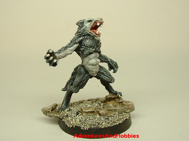 Werewolf monster painted figure for role-playing games and table top war games 25mm front view