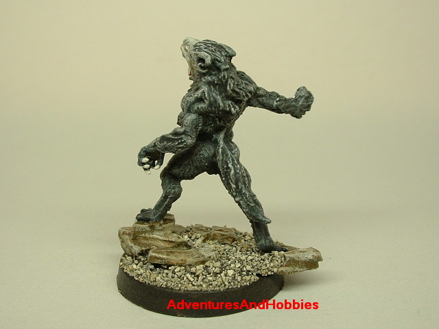 Werewolf monster painted figure for role-playing games and table top war games 25mm rear view