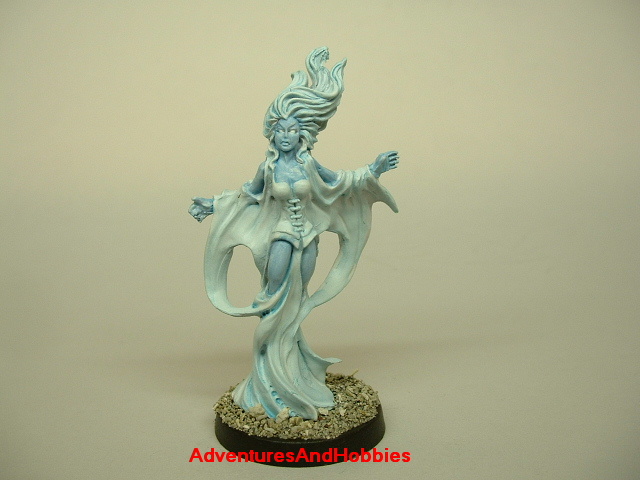 Female ghost rising from grave painted figure for role-playing games and table top war games front view