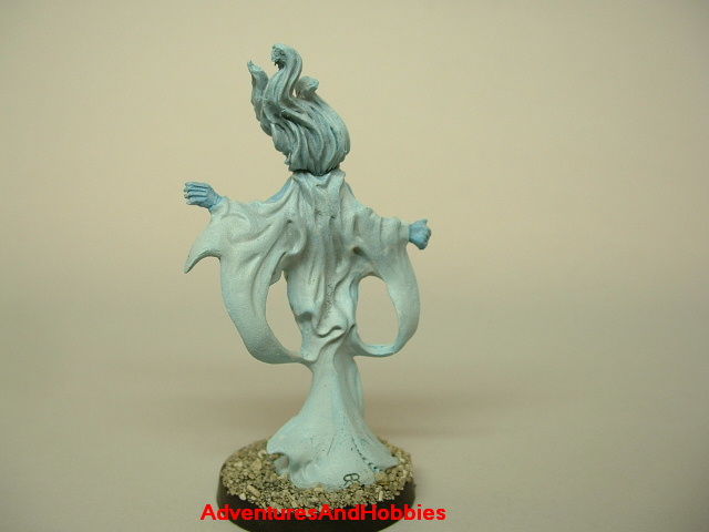 Female spirit rising from grave painted figure for role-playing games and table top war games rear view