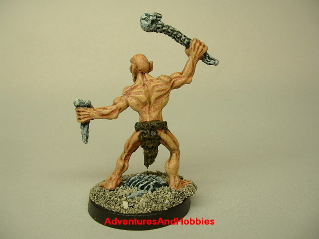 Ghoul attacking with bone weapons painted figure for horror and fantasy role-playing games and table top war games rear view